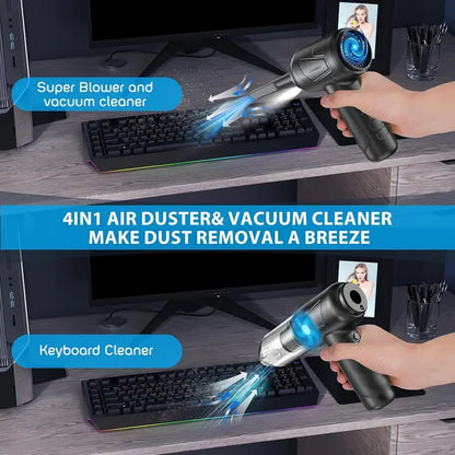 Rechargeable 4-in-1 Compressed Air Duster with 91000RPM Adjustable Speed and 6000mAh Power